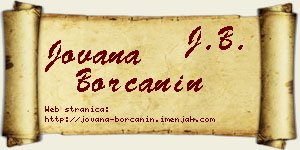 Jovana Borčanin vizit kartica